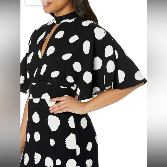 NWT! POLKA DOT KEYHOLE MAXI EVENING DRESS WITH SIDE SLITS 😍 - Picture 4 of 6